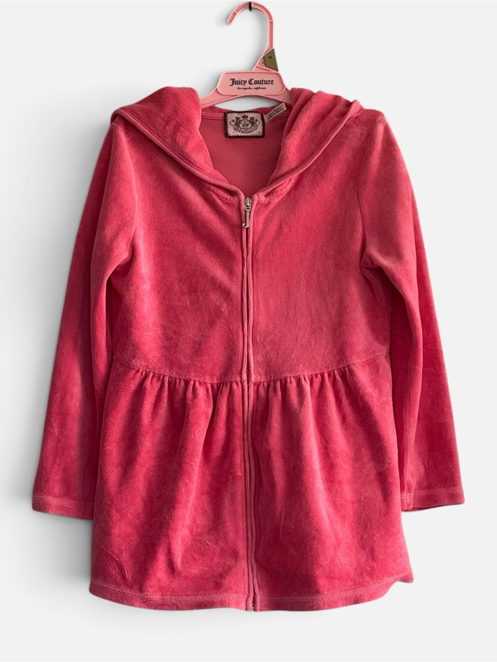 Vintage Juicy Couture Peplum Velour Pink Track Jacket Zip Up Hoodie Y2K